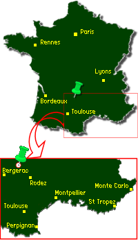 Situation géographique du Bouyssou à Loupiac